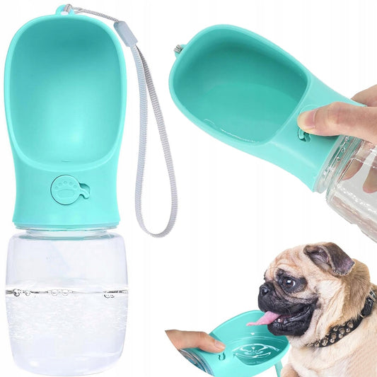Φορητή Φιάλη Νερού για τον Περίπατο των Σκύλων με Ενσωματωμένο Μπολ 380ml