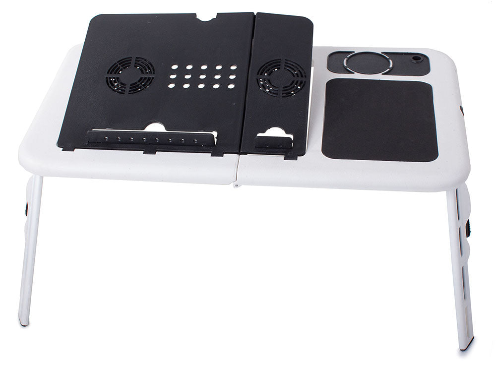 Φορητό τραπεζάκι υπολογιστή με 2 ανεμιστήρες USB, mouse pad, θήκη για φλιτζάνι και στυλό