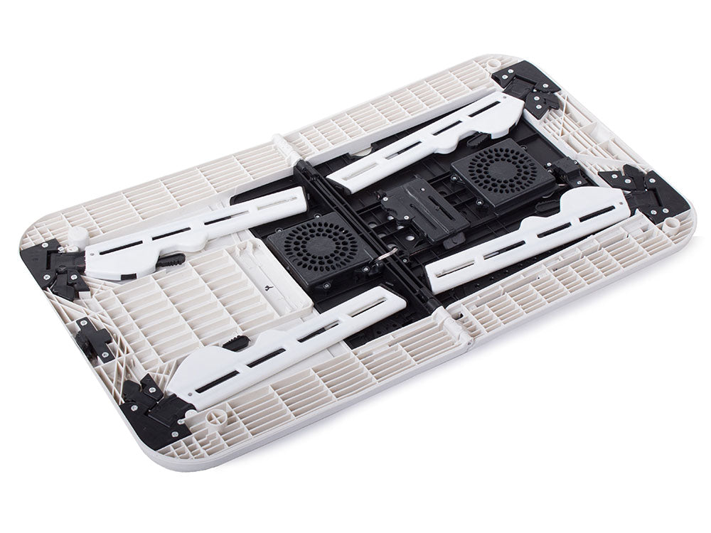 Φορητό τραπεζάκι υπολογιστή με 2 ανεμιστήρες USB, mouse pad, θήκη για φλιτζάνι και στυλό