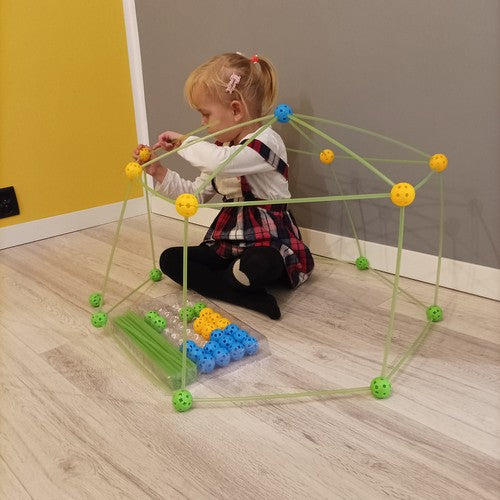 Σετ Κατασκευής 3D από Καλάμια - Διαδραστικό Παιχνίδι με 100 Κομμάτια