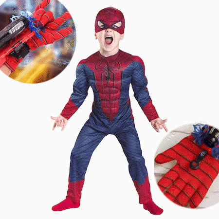 ΕΙΔΙΚΗ ΠΡΟΣΦΟΡΑ: Στολή SpiderMan με μυς, για παιδιά + Γάντι με εκτοξευτή και 2 βέλη
