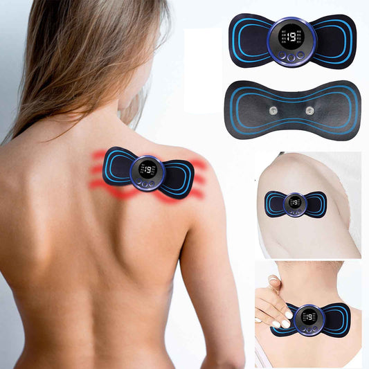 Μίνι συσκευή για μασάζ και ανακούφιση από τον πόνο, 8 λειτουργίες, μπλε