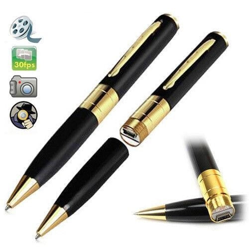 Pen Hidden Mini Spy Video Camera, 8MP, Χρυσό