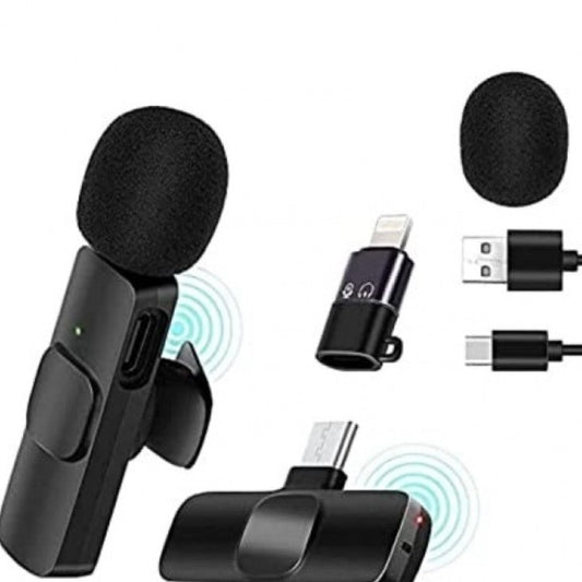 K8 Ασύρματο μικρόφωνο Lavalier Τύπος USB Type C/iPhone ή υποδοχή Android, μαύρο