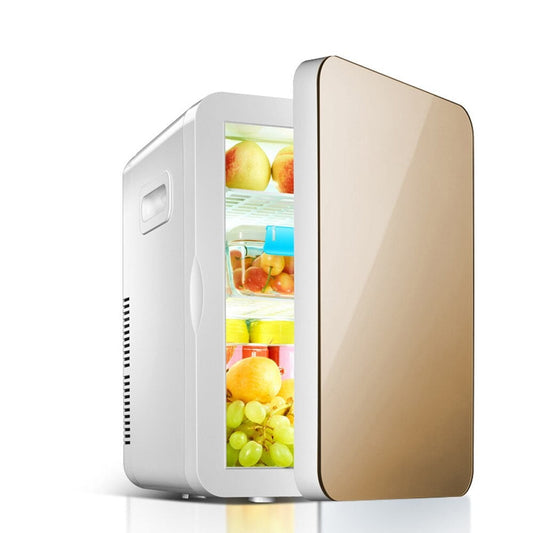 Mini Cosmetic Ψυγείο, Flippy, διπλή λειτουργία θέρμανσης/ψύξης, φορητό, 8L, χρυσό