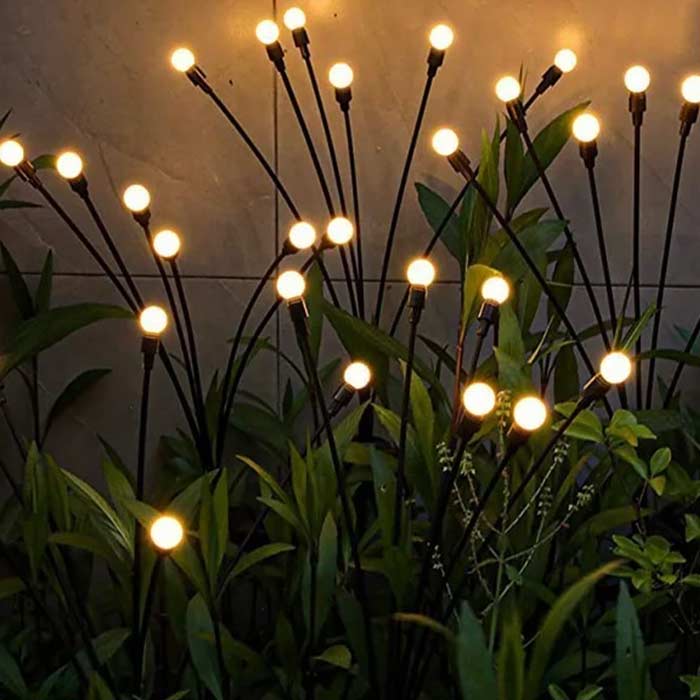 Ηλιακός λαμπτήρας κήπου με 6 LED, Firefly, ζεστό λευκό