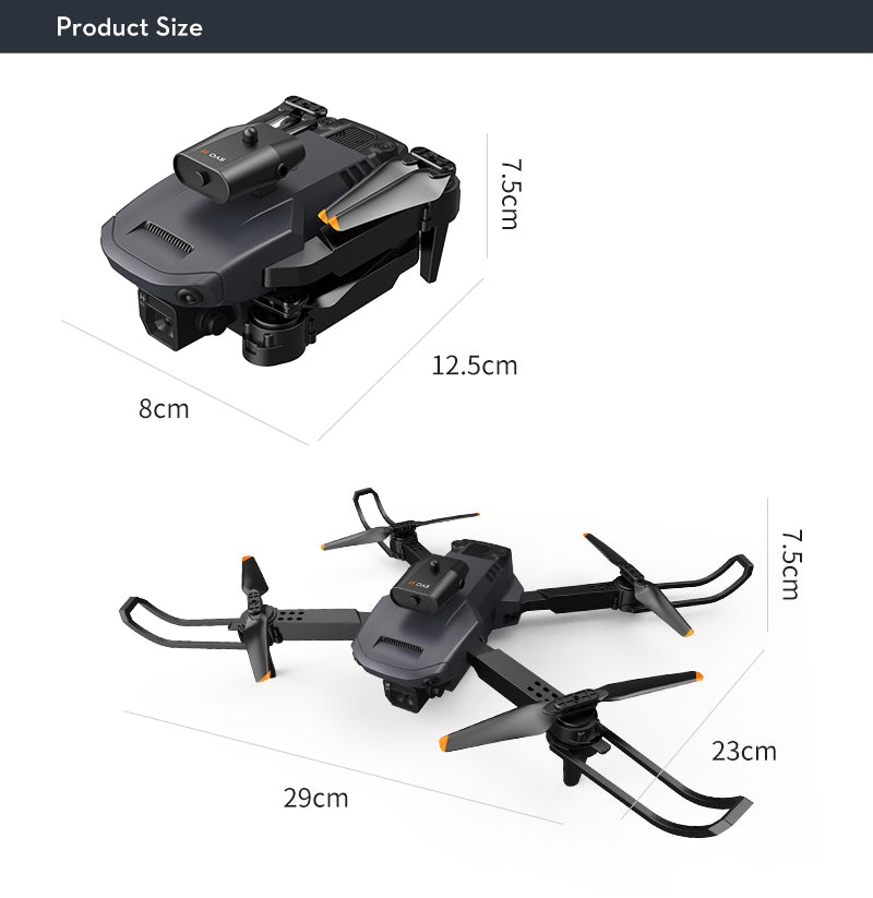 Mini Drone με μία κάμερα, Quadcopter αποφυγής εμποδίων, Wi-Fi, 360°, 4K, Πορτοκαλί