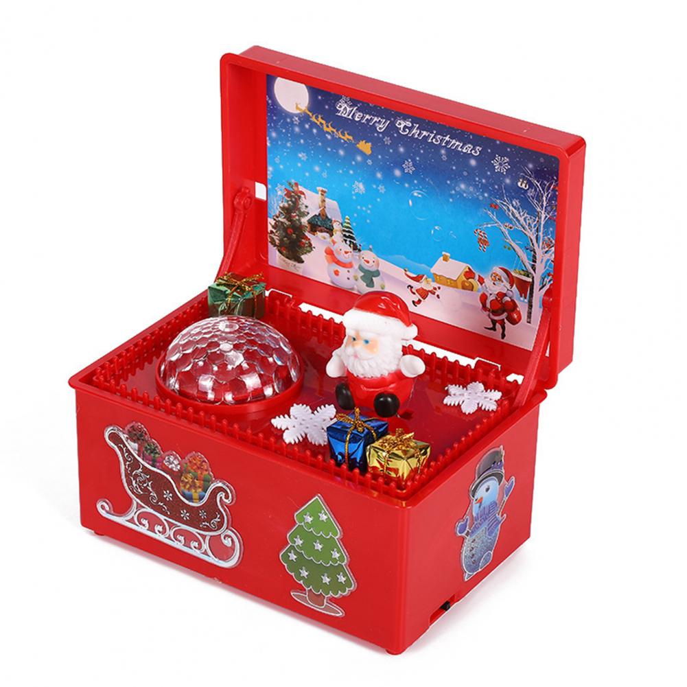 Μουσικό κουτί του Άη Βασίλη με φωτισμένο προβολέα, χριστουγεννιάτικη μουσική και διακοσμητικά, Rosie