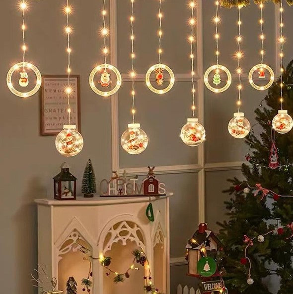 Χριστουγεννιάτικη εγκατάσταση, 10 ειδώλια LED, 3 M, Ζεστό Λευκό / Πολύχρωμο
