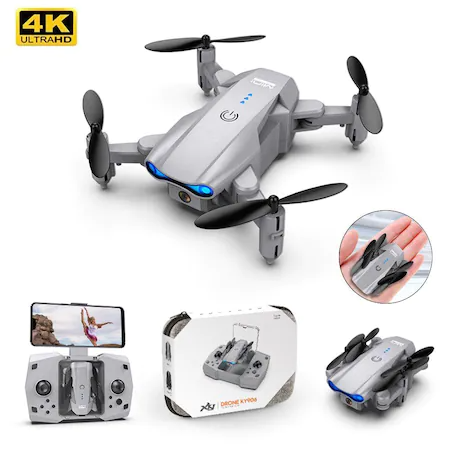 KY906 Drone με πτυσσόμενους βραχίονες, Wi-Fi, Επιστροφή στο σπίτι, 4K, Ζωντανή ροή, Μαύρο