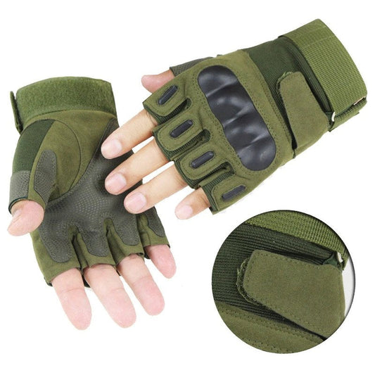Γάντια τακτικής με στρατιωτική προστασία, χωρίς δάχτυλα