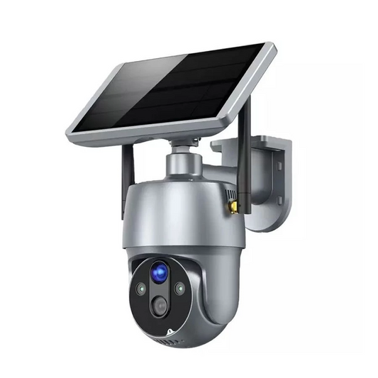 Ηλιακή κάμερα παρακολούθησης Andowl SX01, υπέρυθρη, συναγερμός WIFI, 4K HD, Μεταλλικό Γκρι