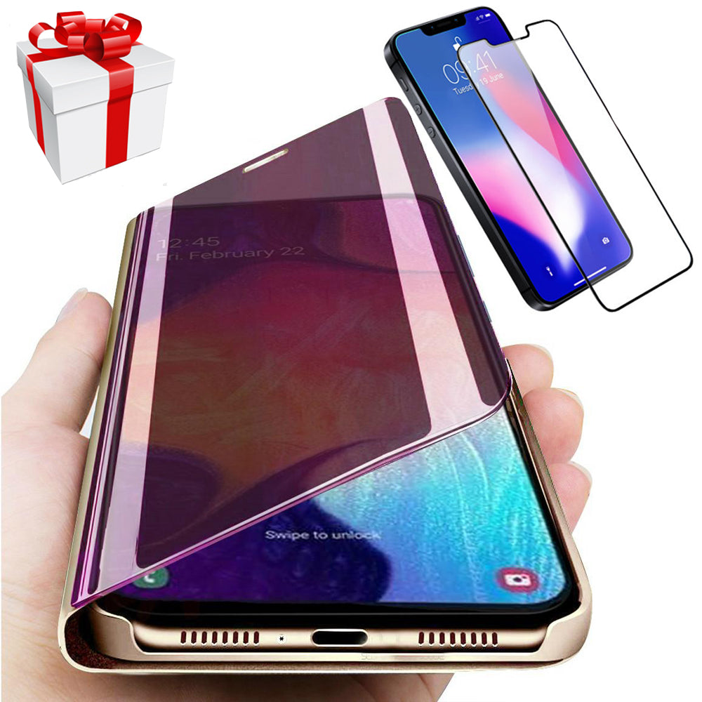 | Προσφορά | Θήκη τηλεφώνου 'Flip Mirror' + Πλήρες κάλυμμα 5D Glass Foil ΔΩΡΟ - Samsung S, Note