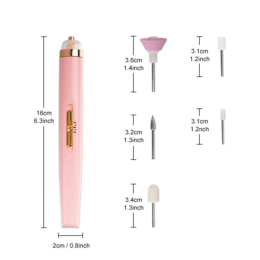 Ηλεκτρικό κόφτη νυχιών, 5 σε 1, Andowl M289, φόρτιση USB, ροζ