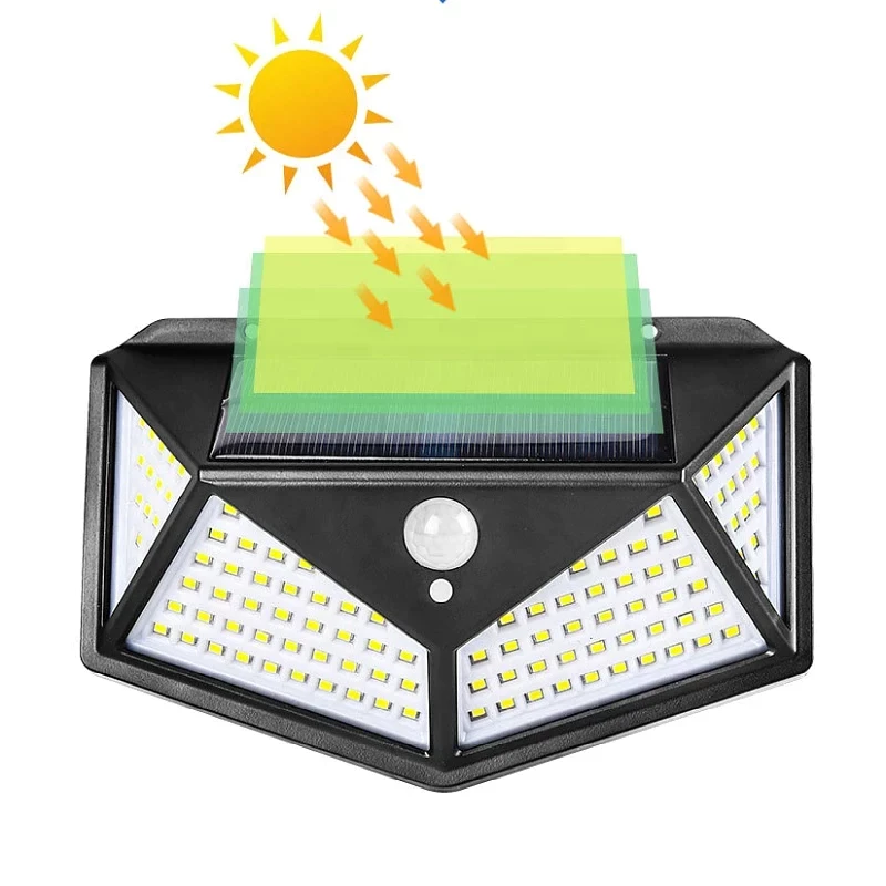 Σετ 100 LED Solar Lamps με αισθητήρα κίνησης, μαύρο