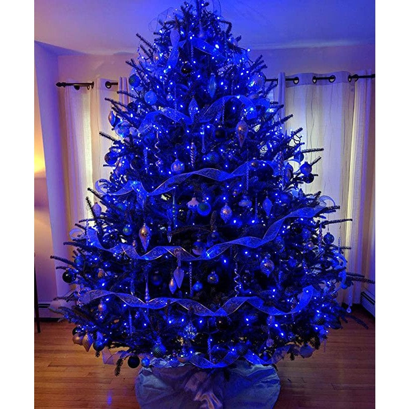 Χριστουγεννιάτικη εγκατάσταση με γραμμικές μπαταρίες, 2 σετ φωτάκια, διάφανο σύρμα, 1M, 10 LED, μπλε