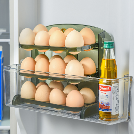 Στήριγμα organizer κλιμακωτό, τριπλό, για αποθήκευση 30 αυγών, διάφανο