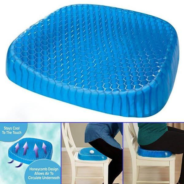 Μαξιλάρι gel με μνήμη, τύπου κηρήθρας, για καρέκλα, μπλε