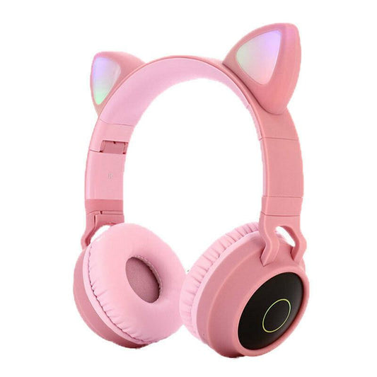 Ασύρματα πτυσσόμενα ακουστικά με αυτιά γάτας, ενσωματωμένο μικρόφωνο, bluetooth 5.0