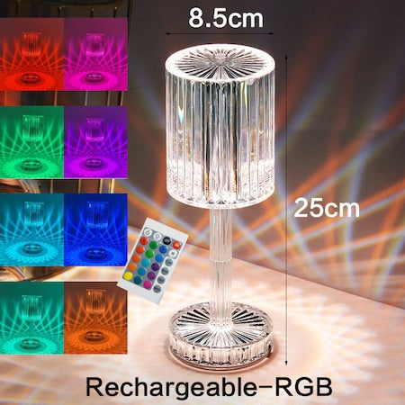 Ακρυλικό φωτιστικό Rose Diamond, LED, RGB, για υπνοδωμάτιο, εστιατόριο, γραφείο, με τηλεχειριστήριο