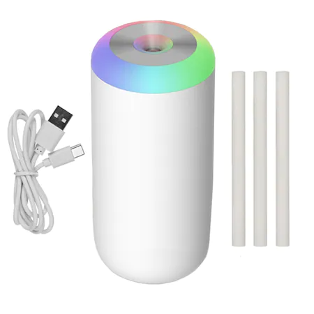 Μηχάνημα αρωματοθεραπείας RGB, 300 ml, USB-Type C, Συμπεριλαμβάνονται 3 φίλτρα, για το σπίτι και το αυτοκίνητο, λευκό