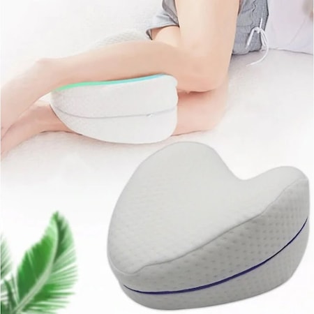 Σε σχήμα καρδιάς, ορθοπεδικό, μαξιλάρι γονάτων και ποδιών, από αφρό μνήμης, λευκό